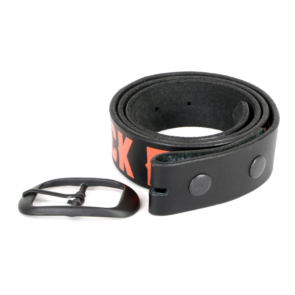 Milwaukee Leather MP7110 Men's F* Around - Find Out Black Genuine Leather Belt with Interchangeable Buckle - 1.5 inches Wide