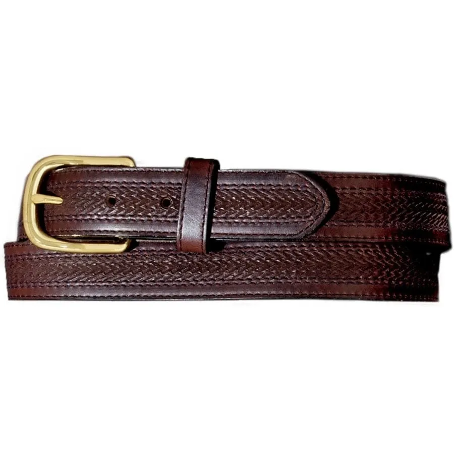 Oil Tan Embossed w/ Stitching Belt