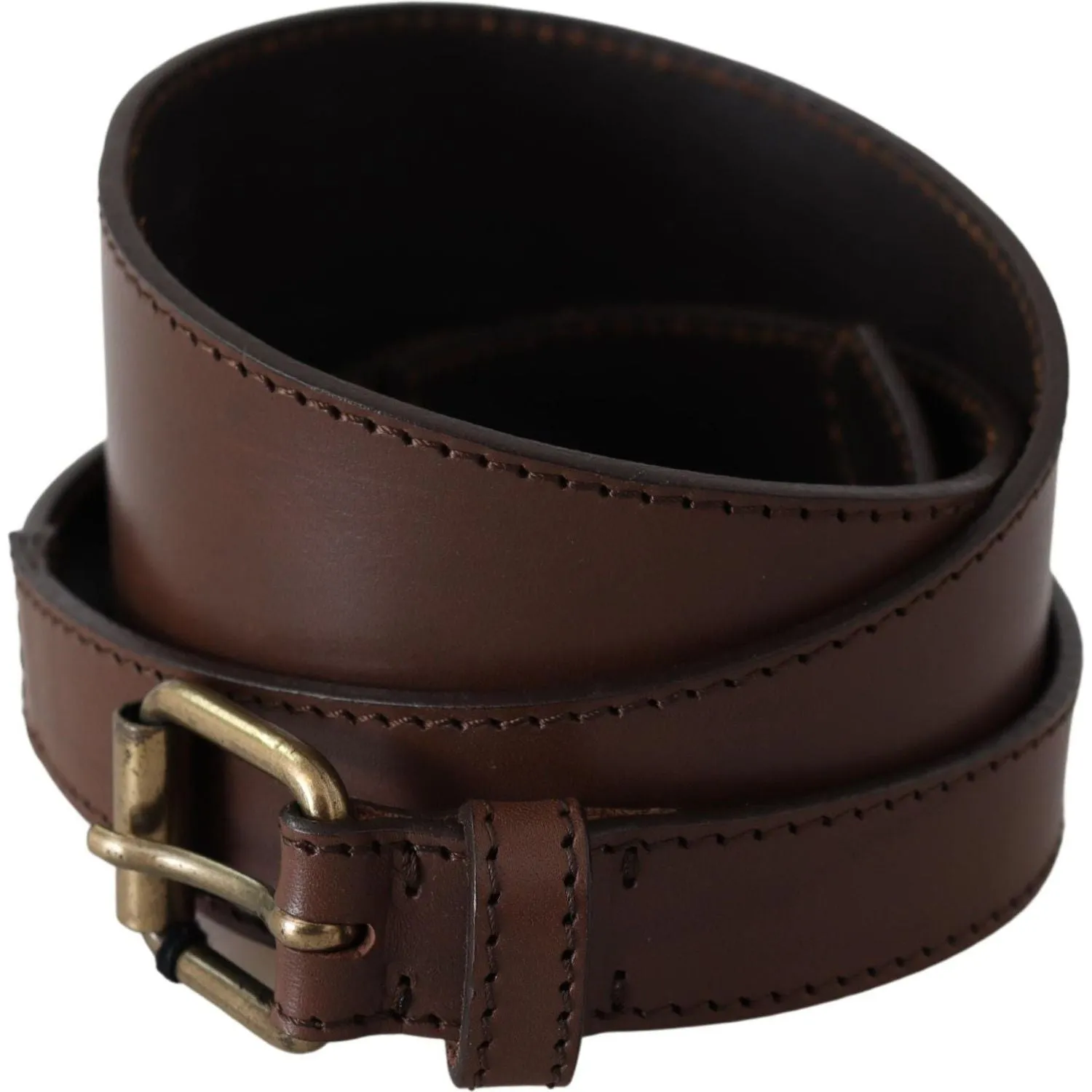 PLEIN SUD Chic Dark Brown Leather Fashion Belt