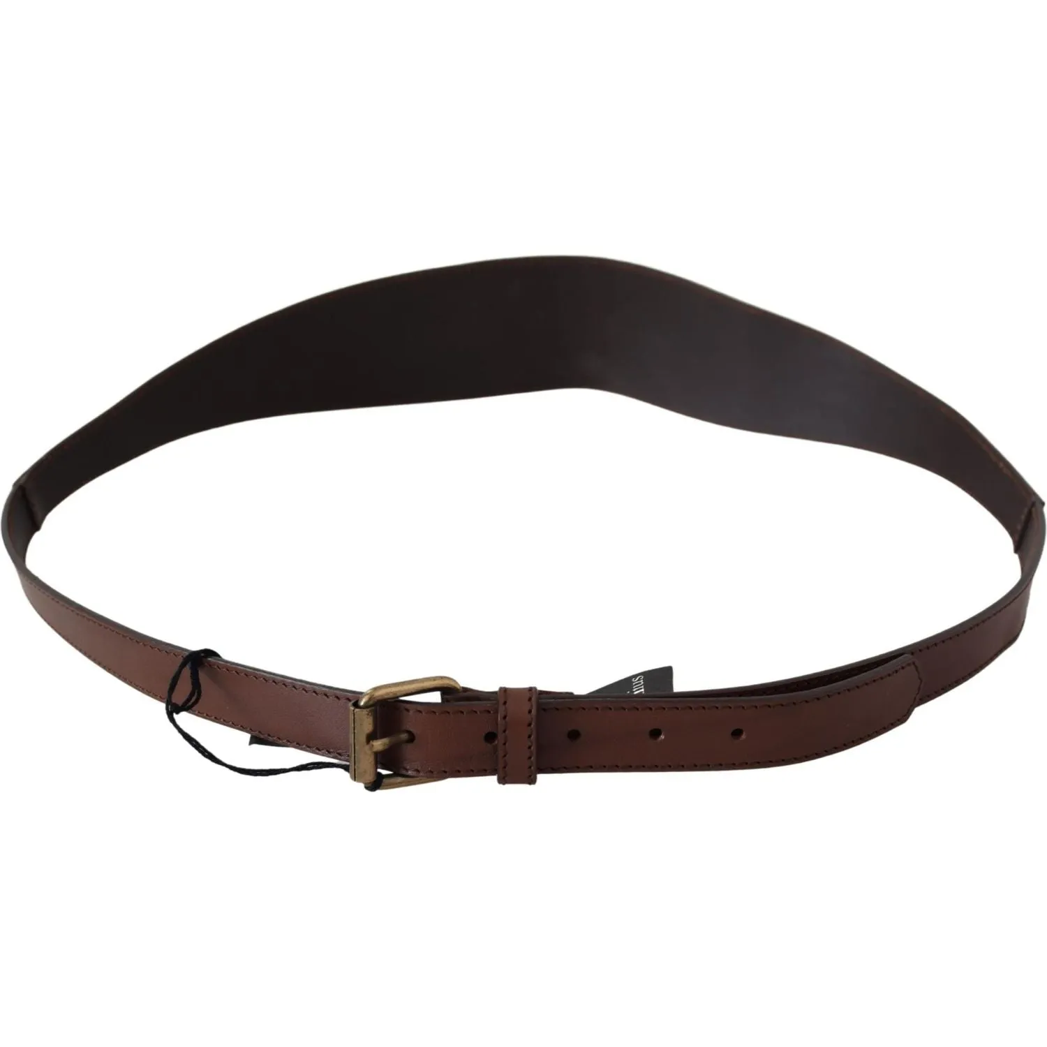 PLEIN SUD Chic Dark Brown Leather Fashion Belt