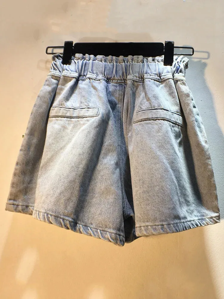 Pre Order:  Embellished High Waist Wide Leg Cowboy Shorts