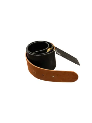 Raina Black/ Orange Leather Belt