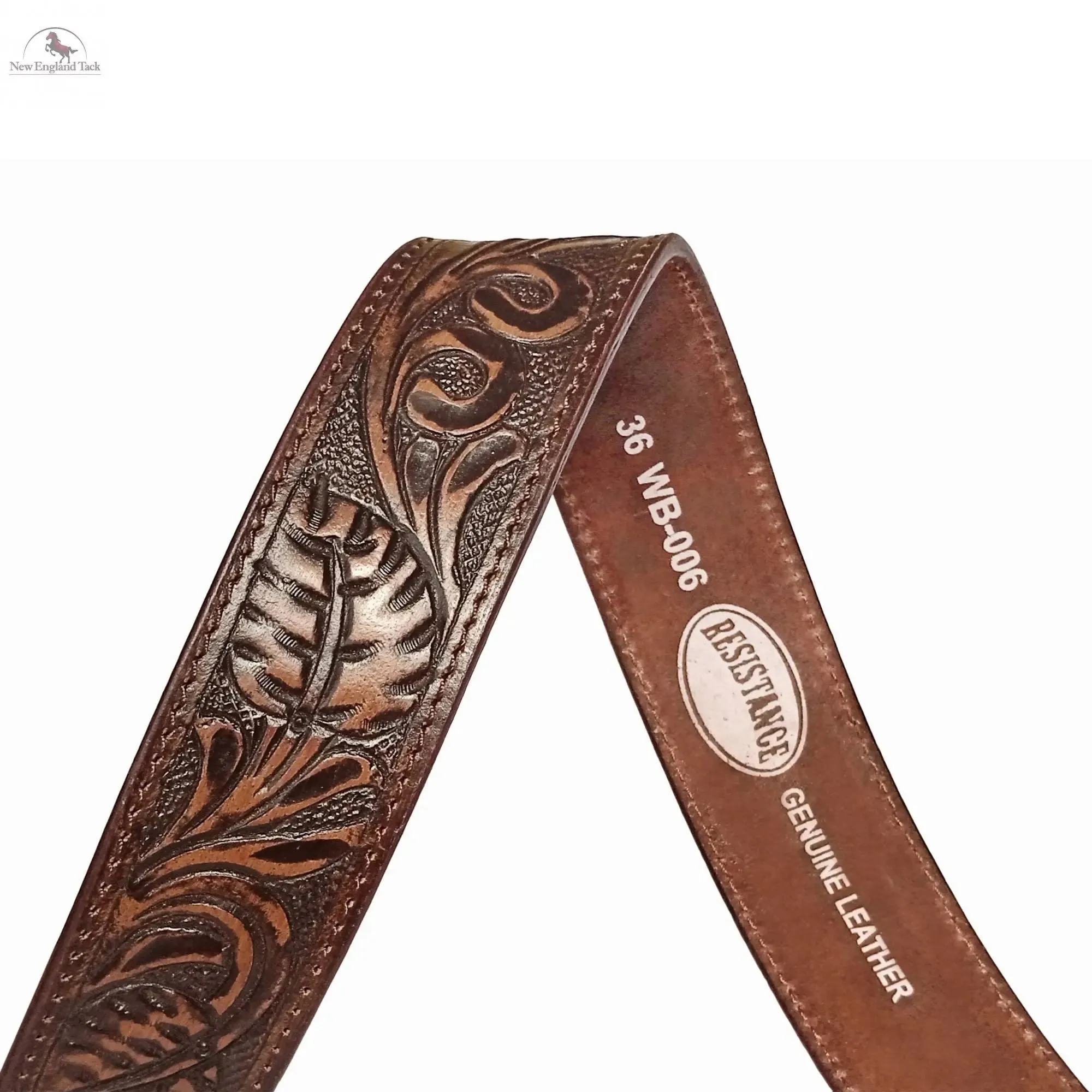 Resistance Floral Coffee Brown Women's Cowgirl Cowboy Country Belt  With Floral Embossed Silver Buckle