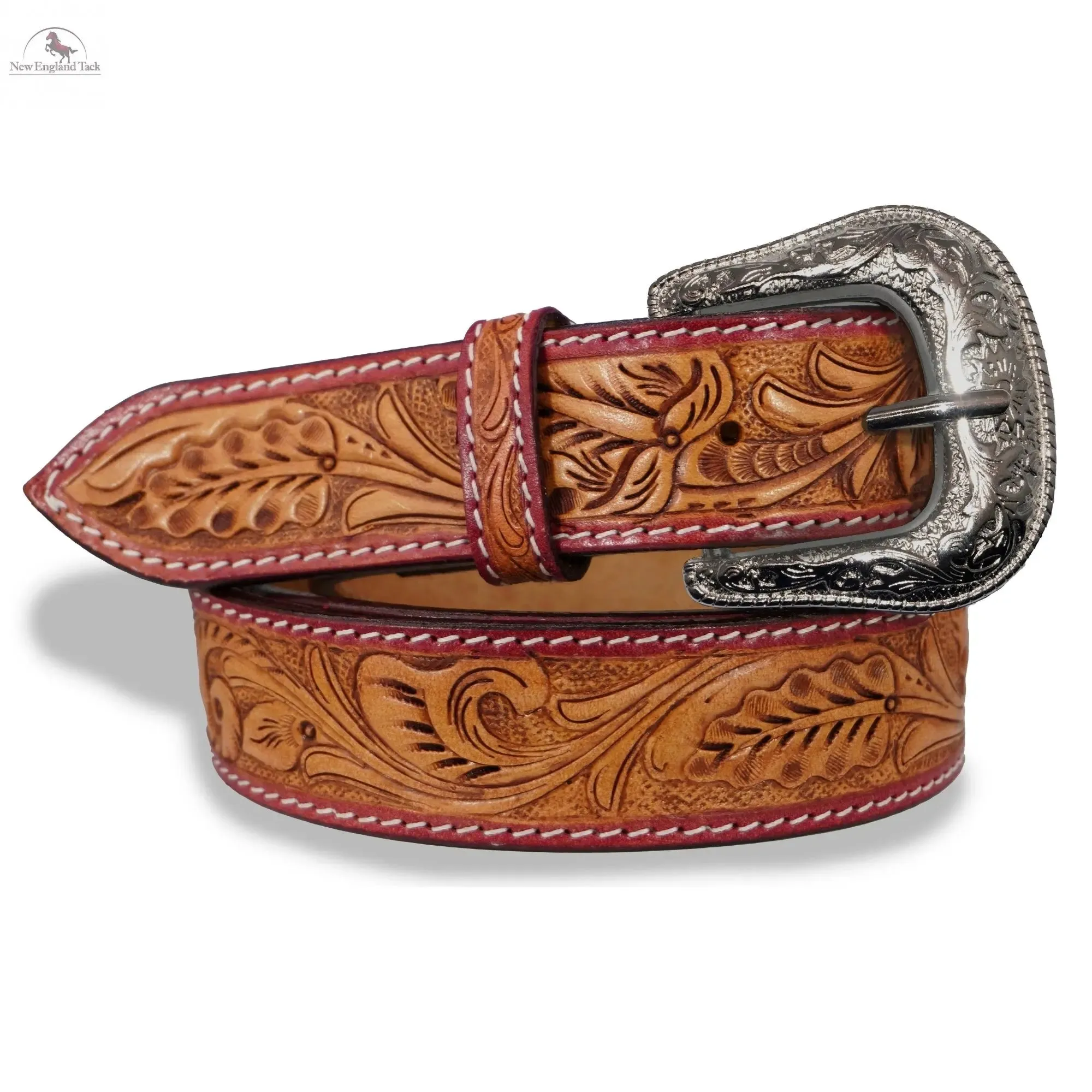 Resistance Premium Western Cowgirl Cowboy Floral Tooled  Argentinian Leather Belt