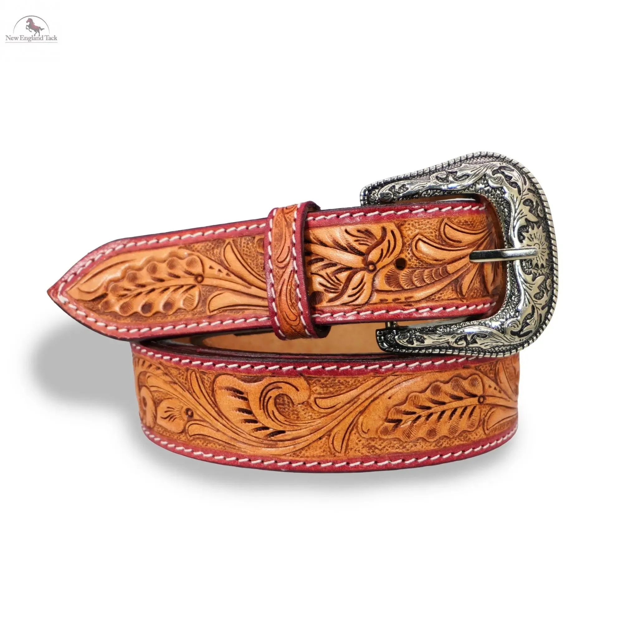 Resistance Premium Western Cowgirl Cowboy Floral Tooled  Argentinian Leather Belt