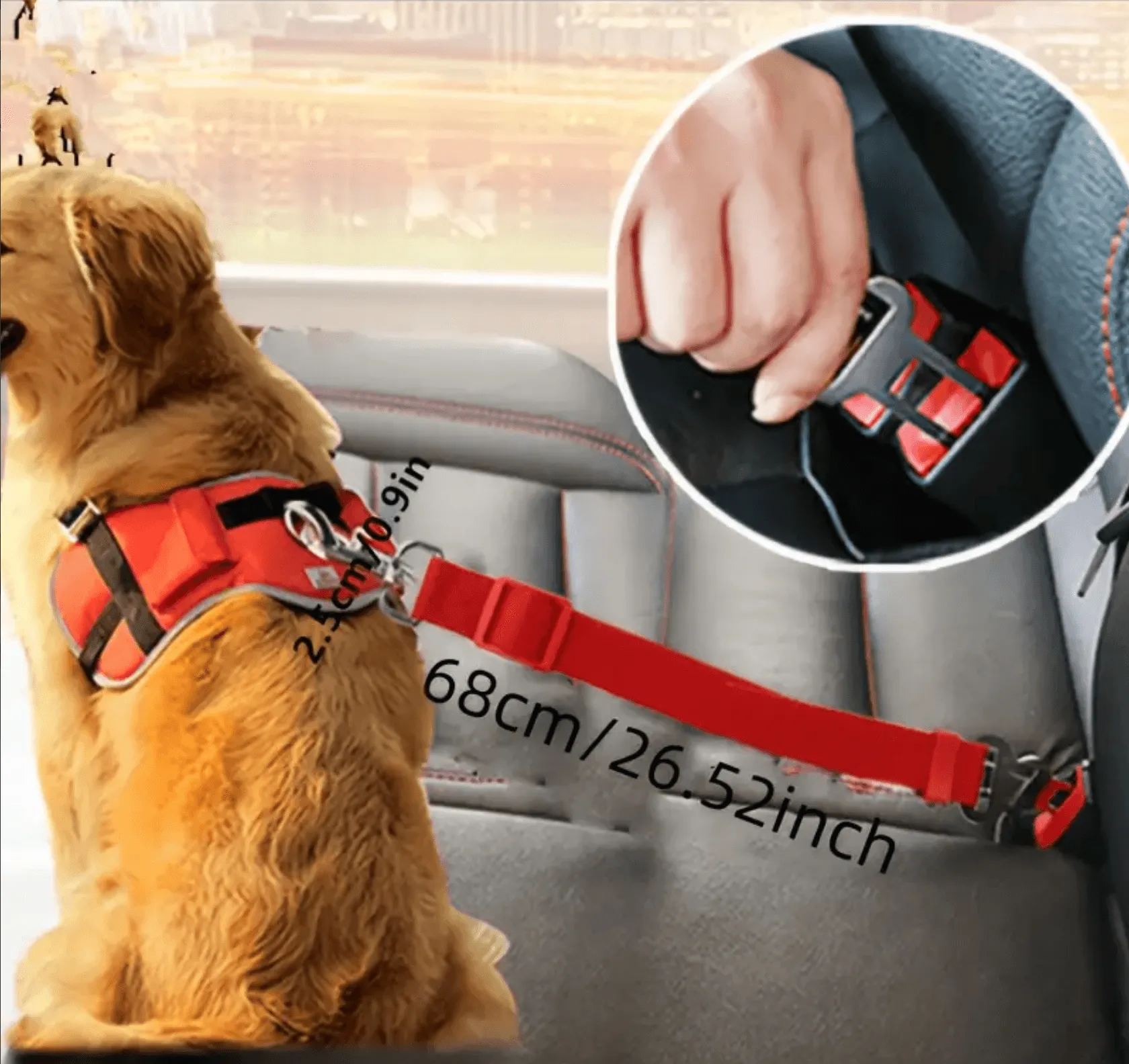 SecureFlex Pet Car Seat Belt - Adjustable & Durable Dog Travel Leash for Safe, Comfortable Rides