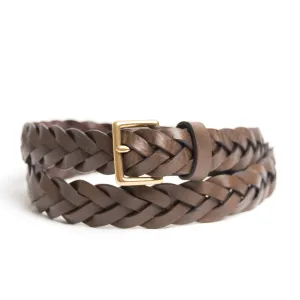 Slim Braided Leather Belt