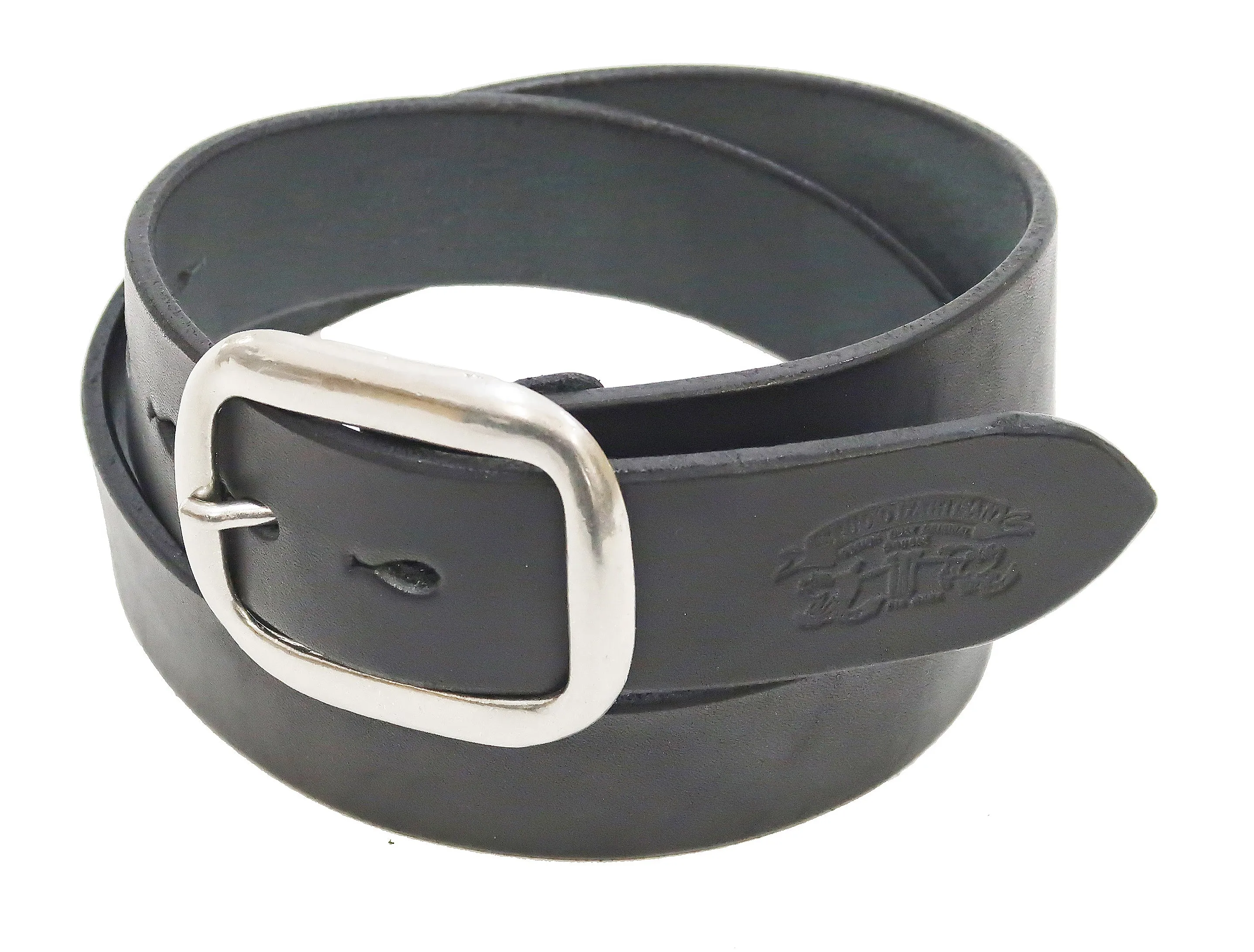 Studio D'artisan Leather Belt Men's Ccasual 38mm Wide/5mm Bend Leather with Thick Oval Buckle B-81 Black