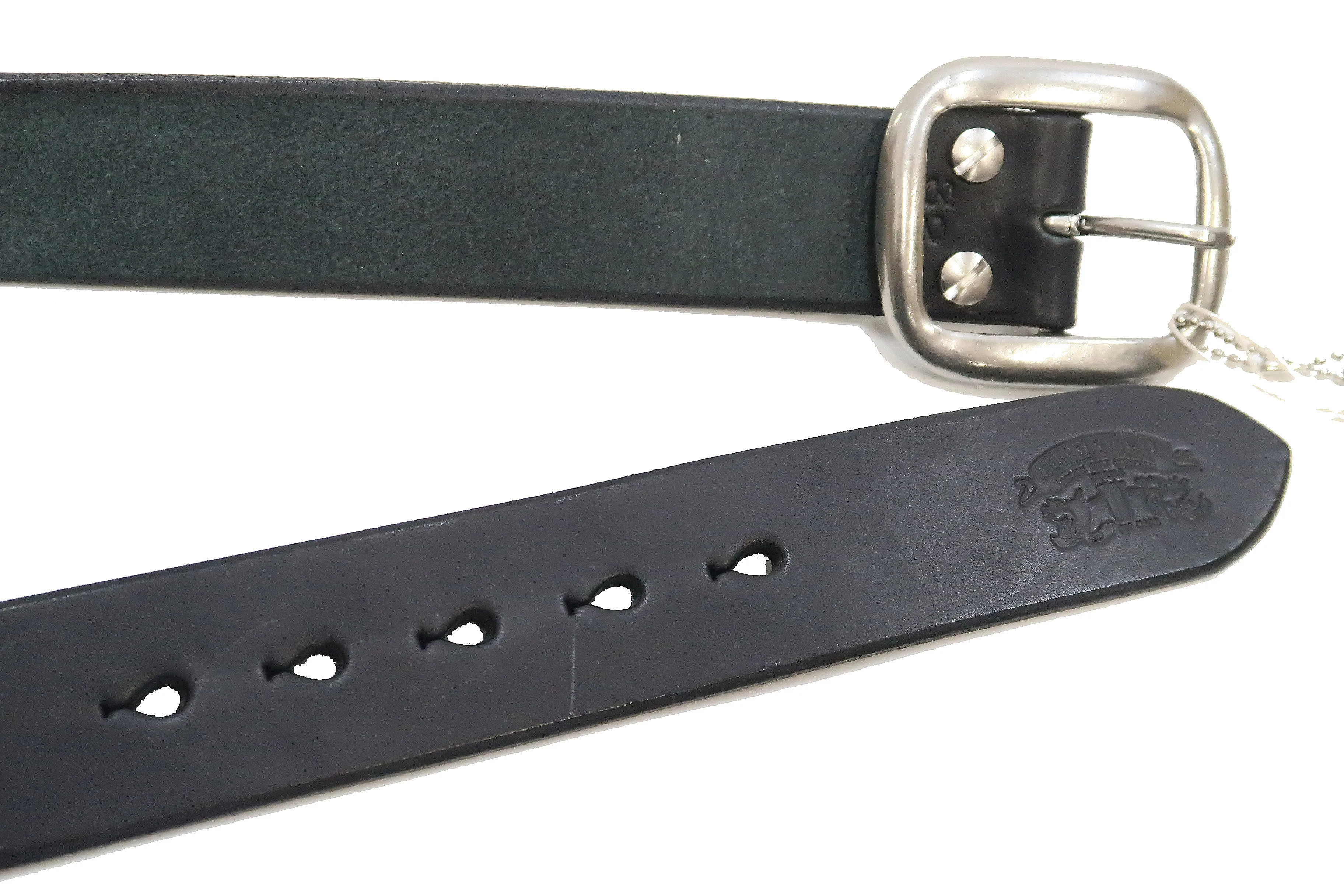 Studio D'artisan Leather Belt Men's Ccasual 38mm Wide/5mm Bend Leather with Thick Oval Buckle B-81 Black