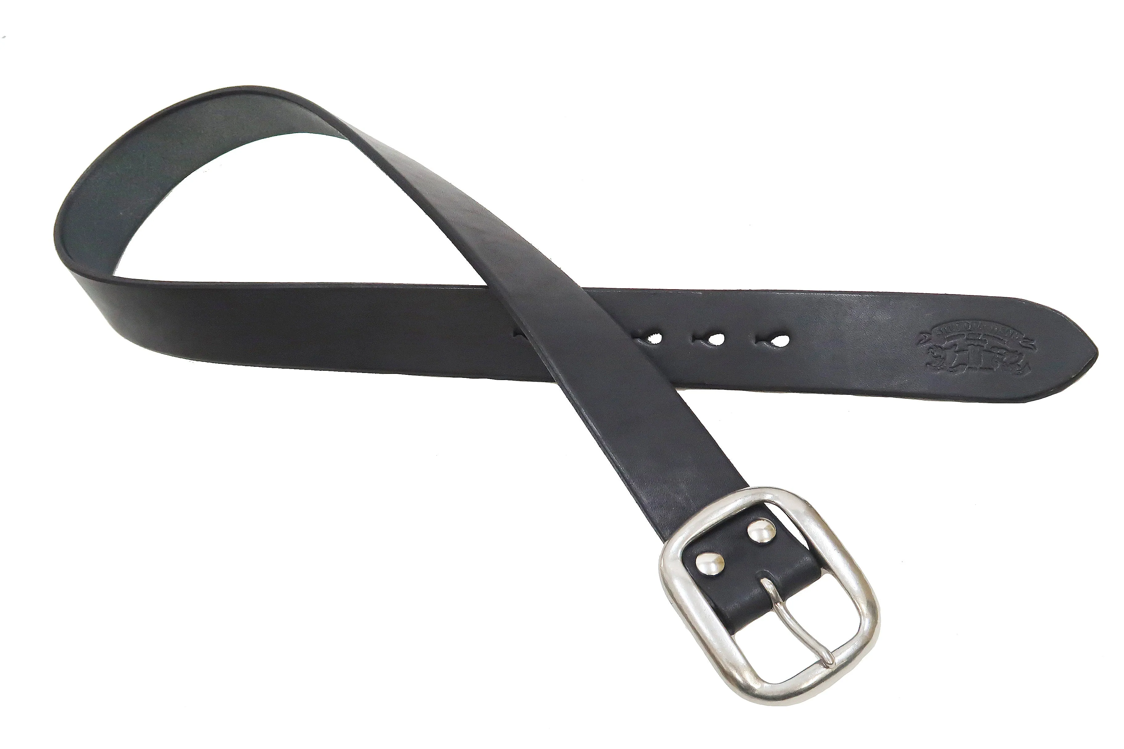 Studio D'artisan Leather Belt Men's Ccasual 38mm Wide/5mm Bend Leather with Thick Oval Buckle B-81 Black