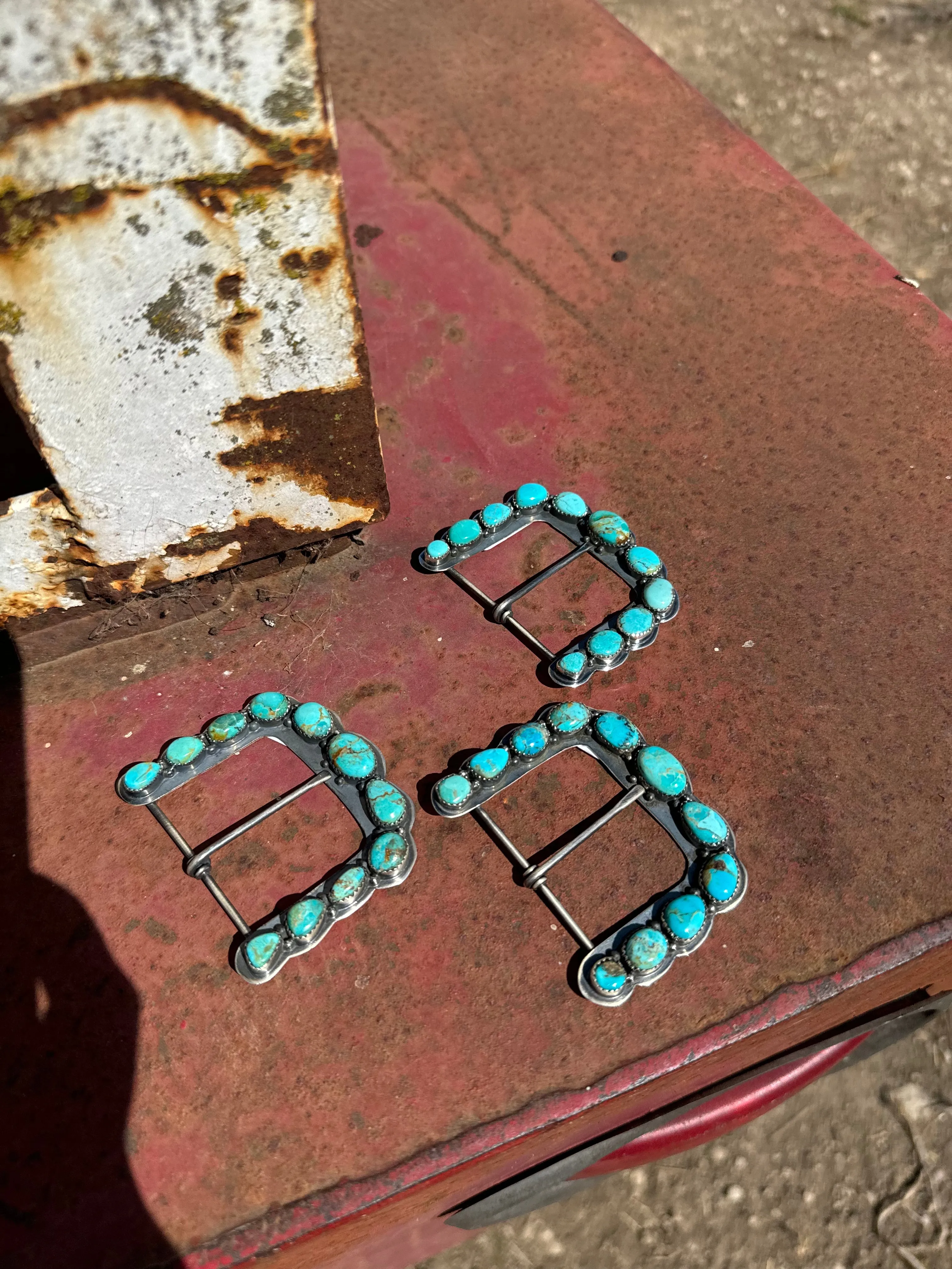 The Sterling Silver Kingman Turquoise Buckle