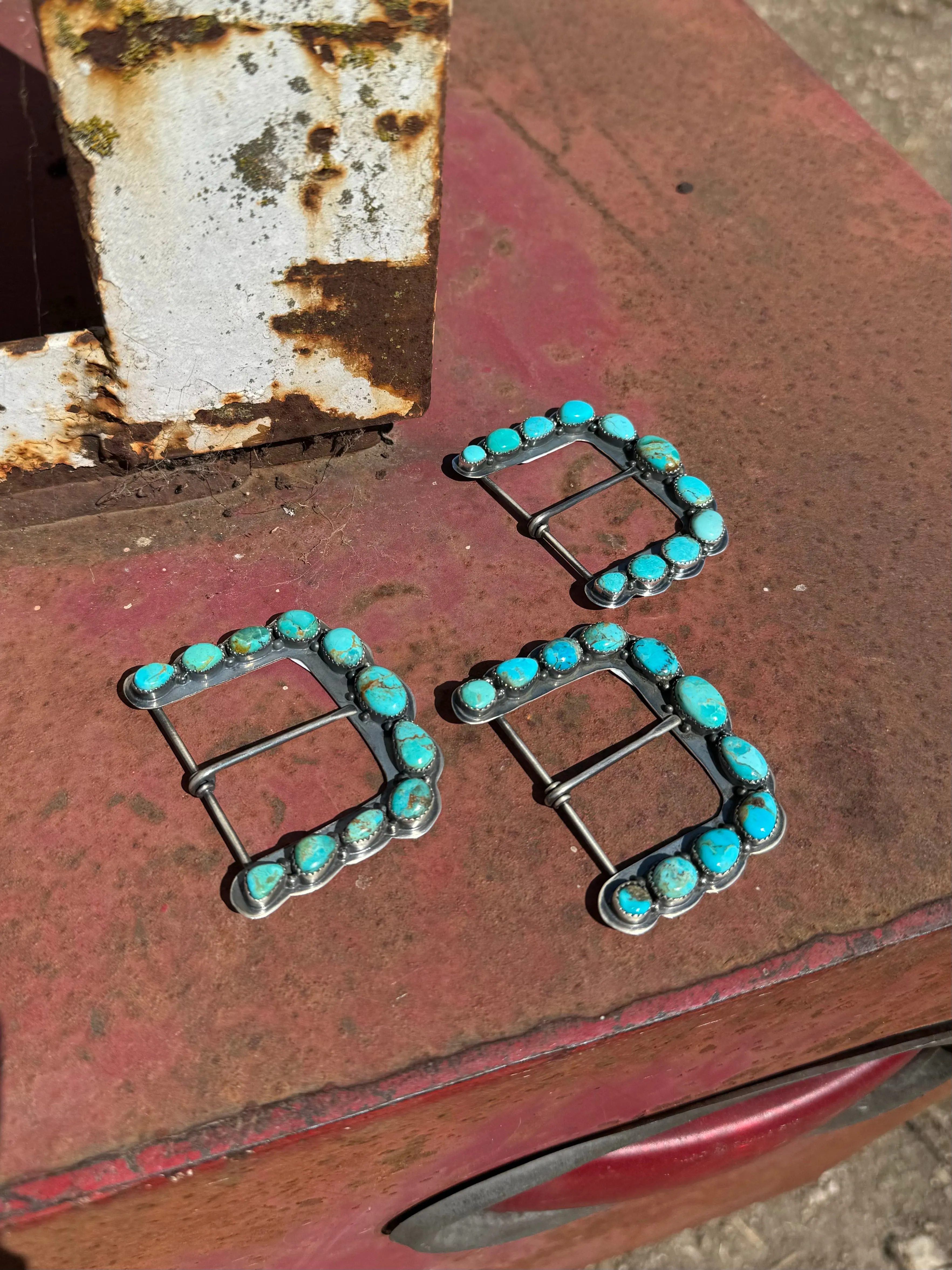 The Sterling Silver Kingman Turquoise Buckle