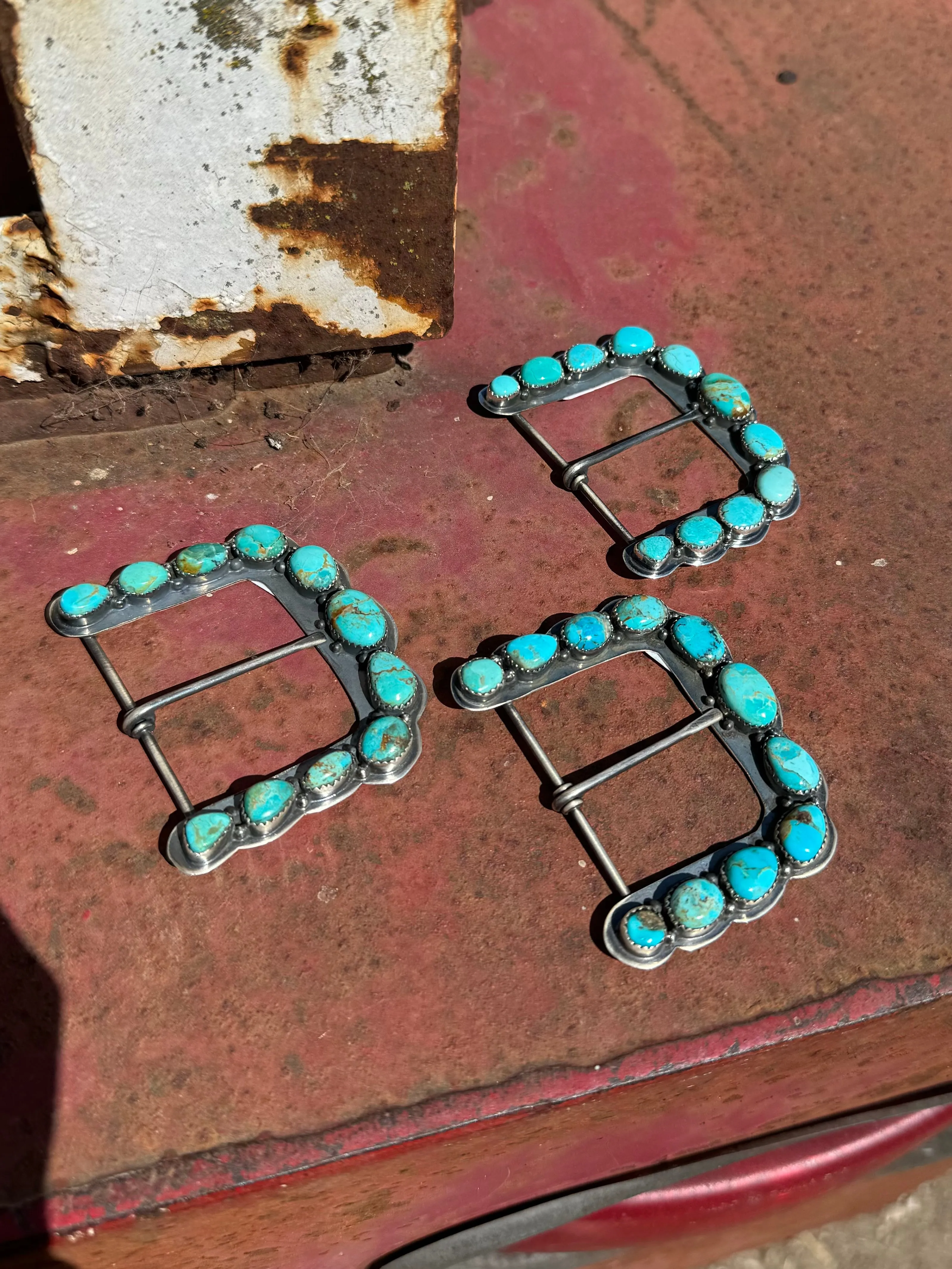 The Sterling Silver Kingman Turquoise Buckle