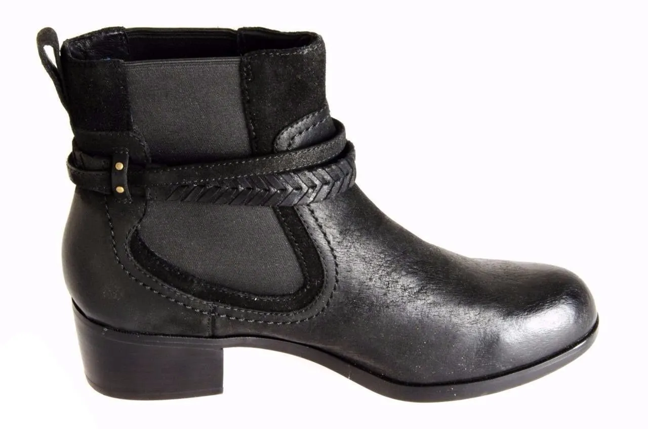 UGG AUSTRALIA KREWE MOTORCYCLE LEATHER ANKLE BOOTS