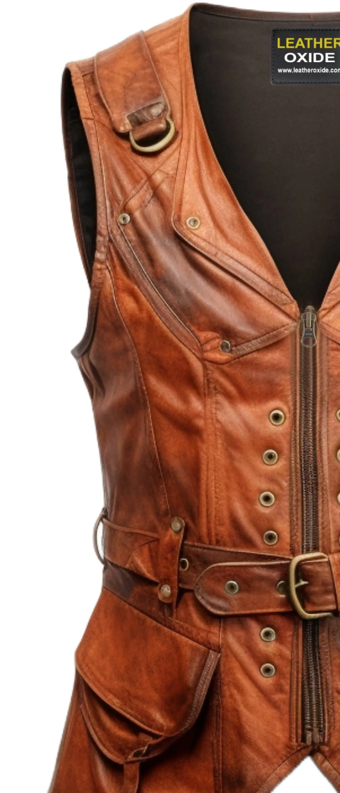 Vintage Brown Leather Vest