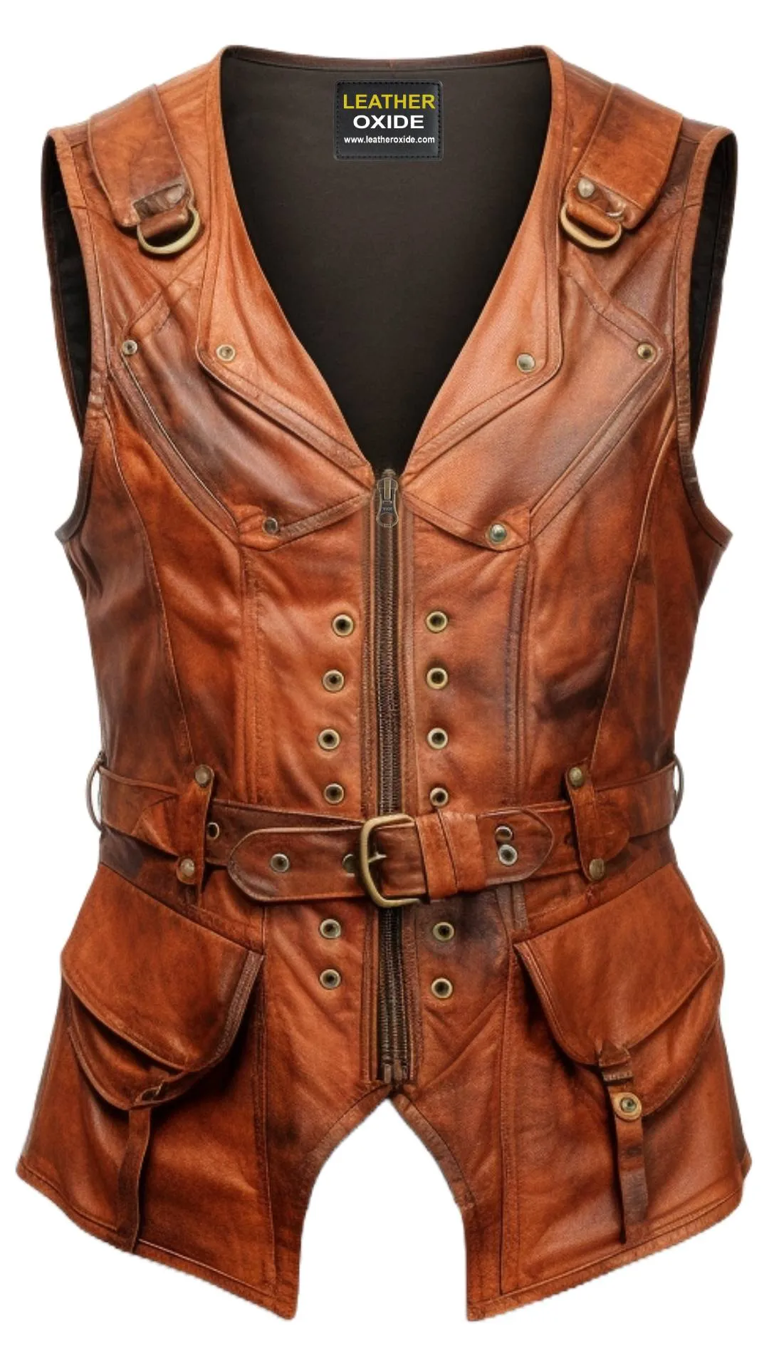 Vintage Brown Leather Vest