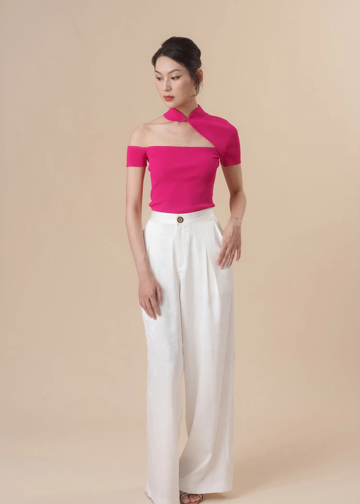 Wide Leg Bamboo Pants (Ivory White)