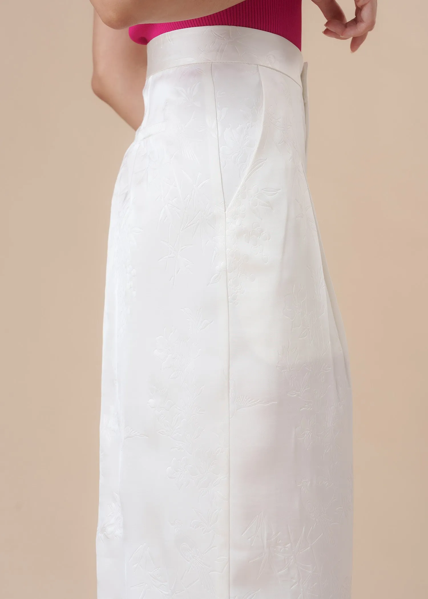 Wide Leg Bamboo Pants (Ivory White)