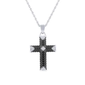 Woven Cross Diamond Necklace