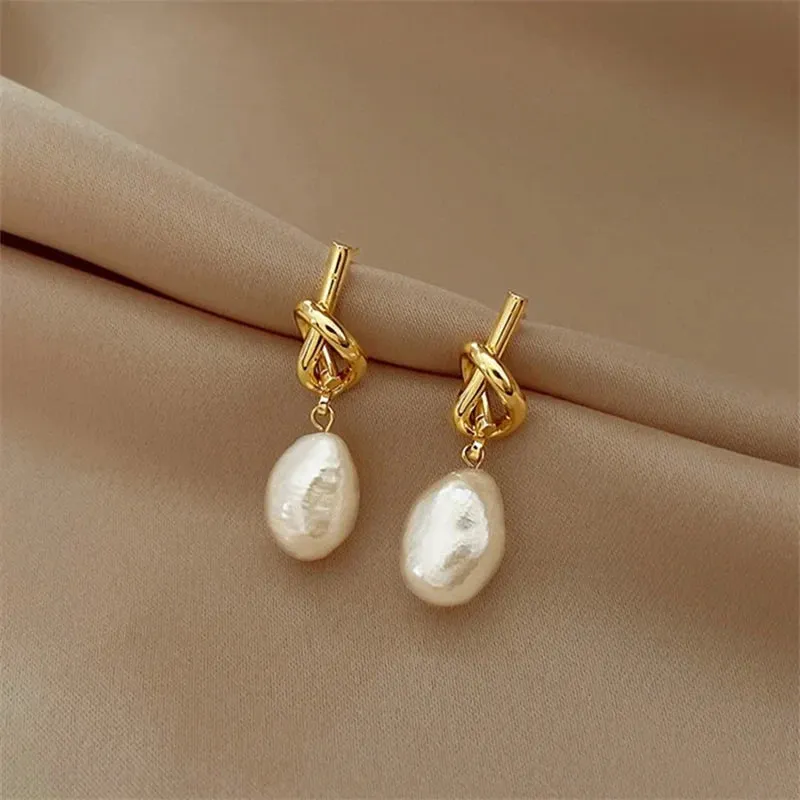 Zircon Setting Pearl Exquisite Luxury Advanced Gold Elegant Earring